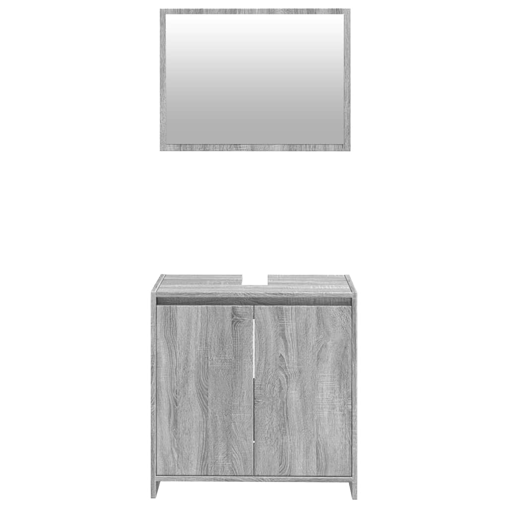 2-piece bathroom furniture set gray Sonoma wood material