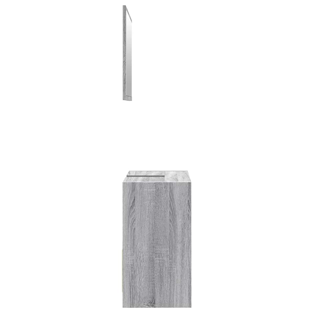 2-piece bathroom furniture set gray Sonoma wood material