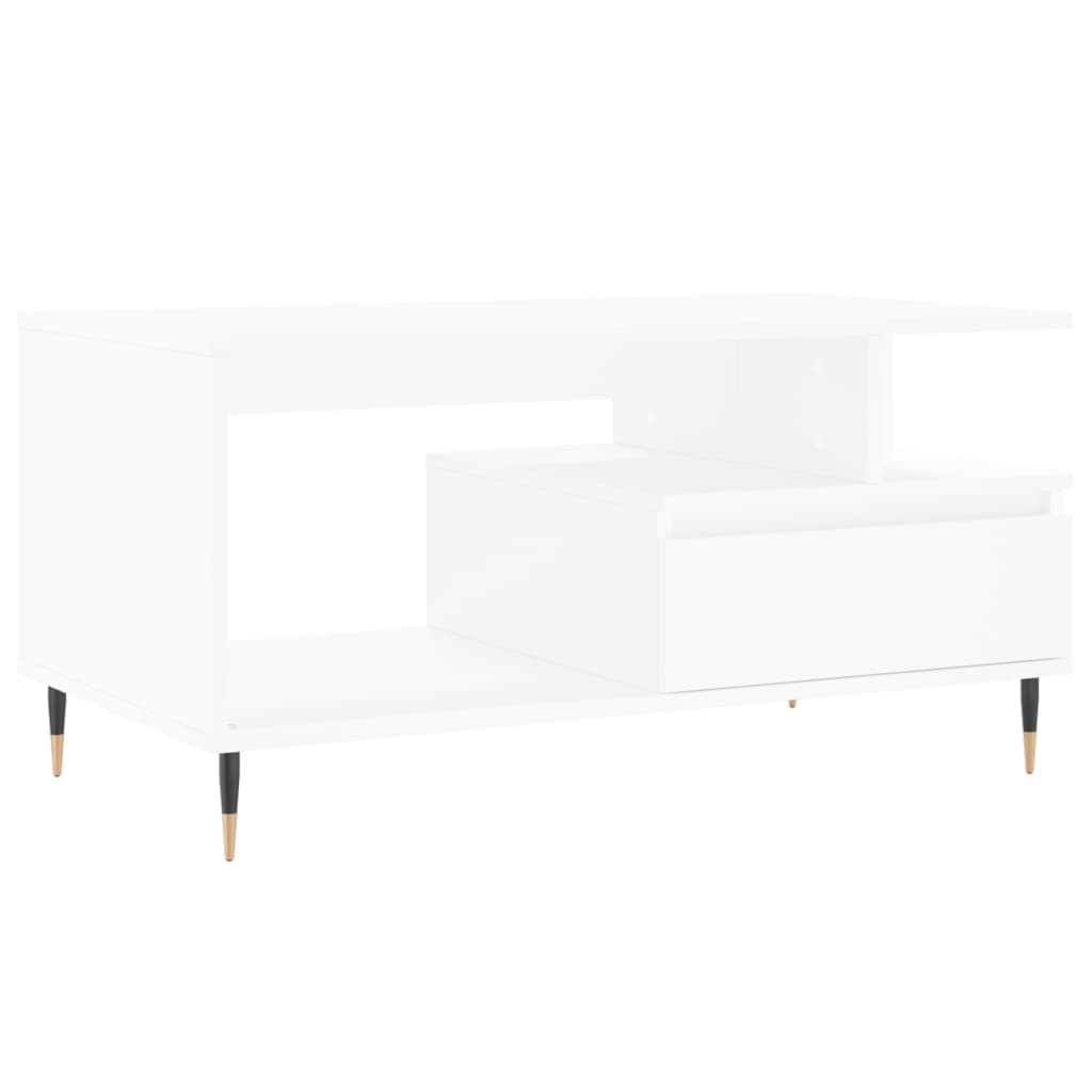 Couchtisch Weiß 90x49x45 cm Holzwerkstoff