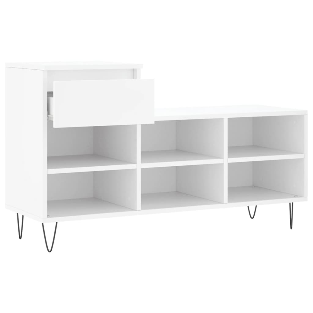 Shoe Rack White 102x36x60 cm Wood Material