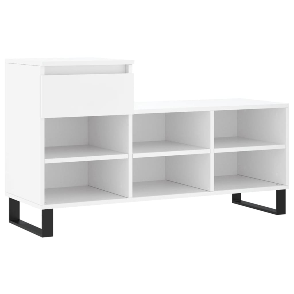 Shoe Rack White 102x36x60 cm Wood Material