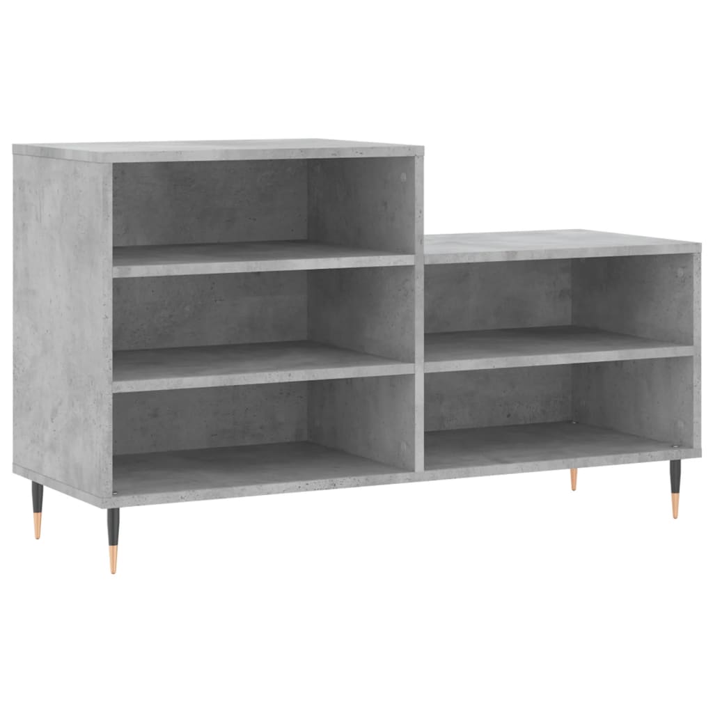 Shoe rack concrete grey 102x36x60 cm wood material