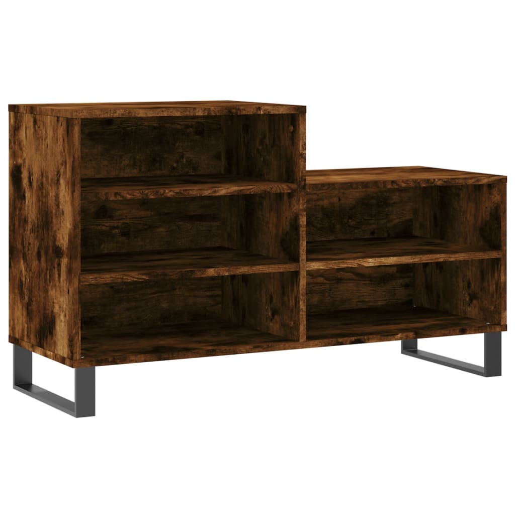 Shoe rack smoked oak 102x36x60 cm wood material