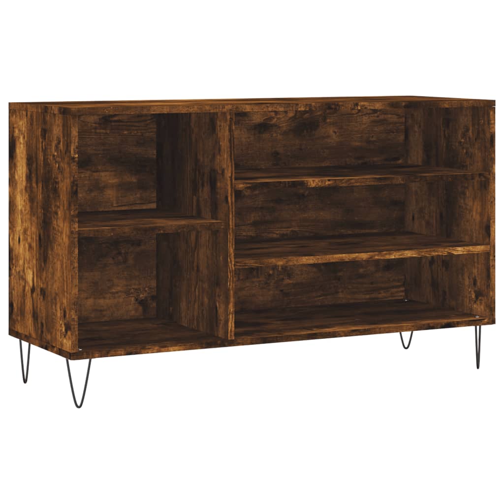 Shoe rack smoked oak 102x36x60 cm wood material