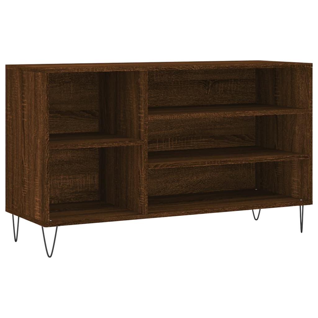 Shoe Rack Brown Oak Look 102x36x60 cm Wood Material