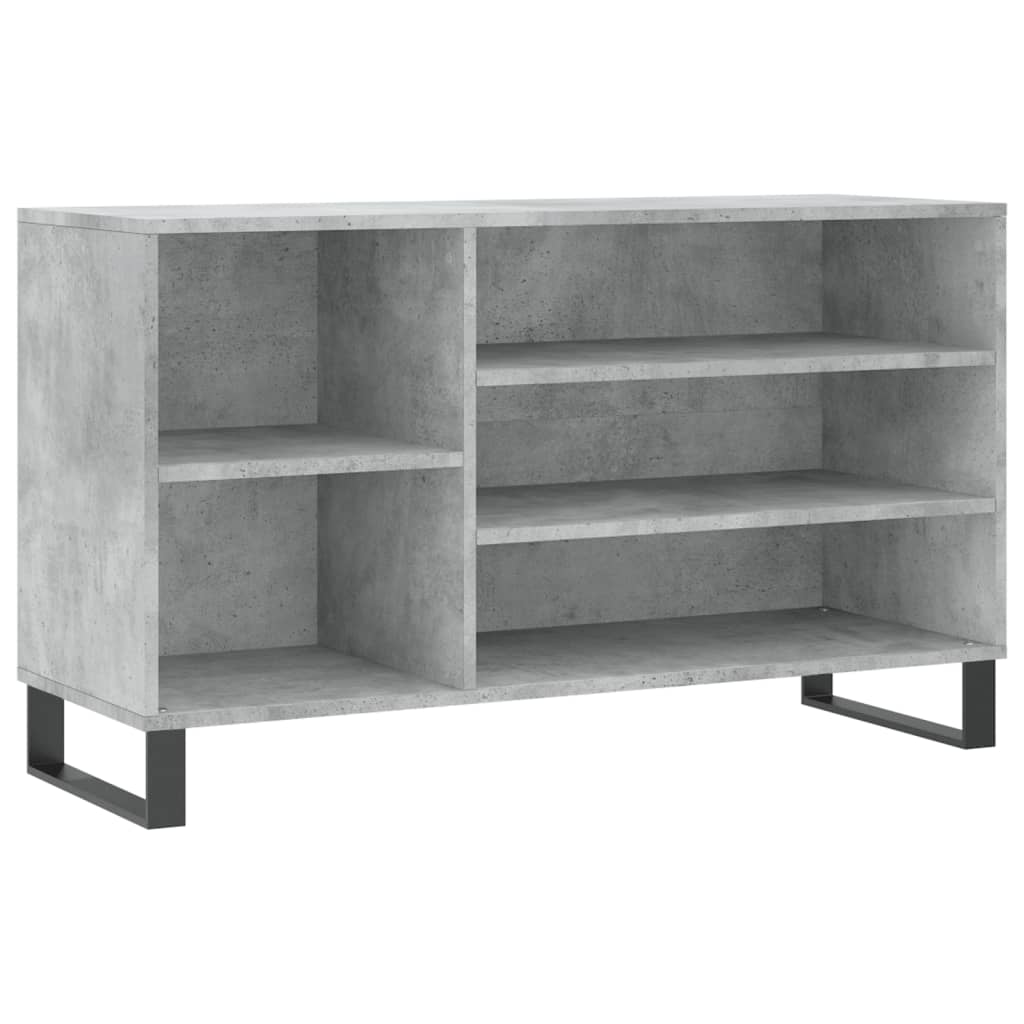 Shoe rack concrete grey 102x36x60 cm wood material