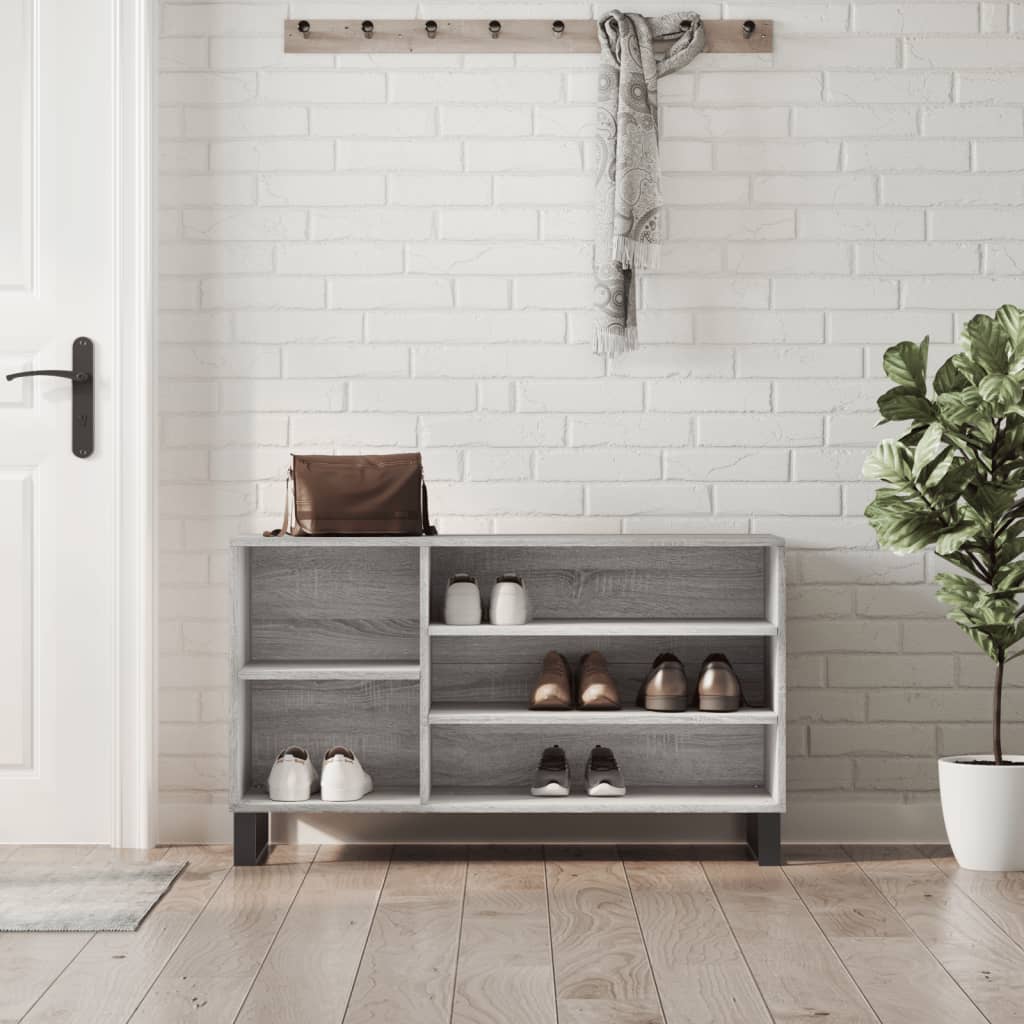 Shoe Rack Gray Sonoma 102x36x60 cm Wood Material