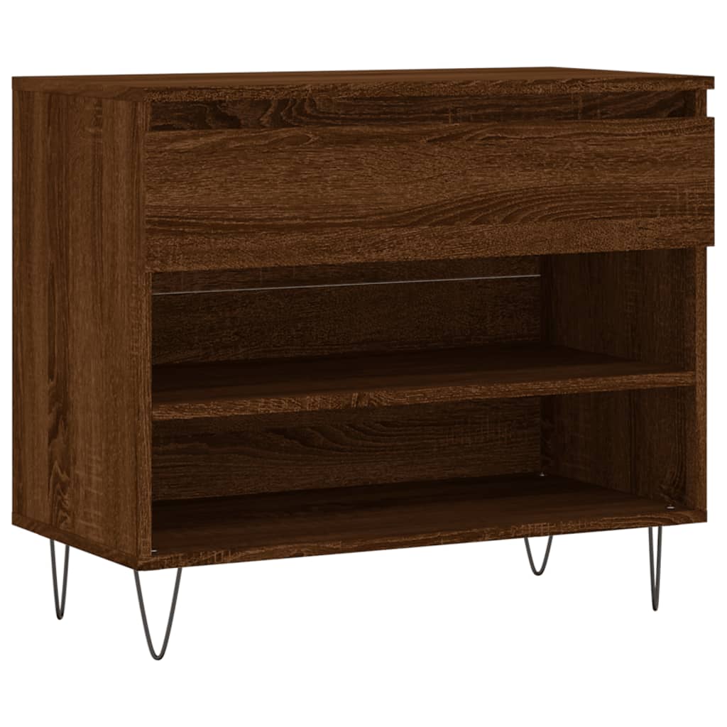 Shoe Rack Brown Oak Look 70x36x60 cm Wood Material