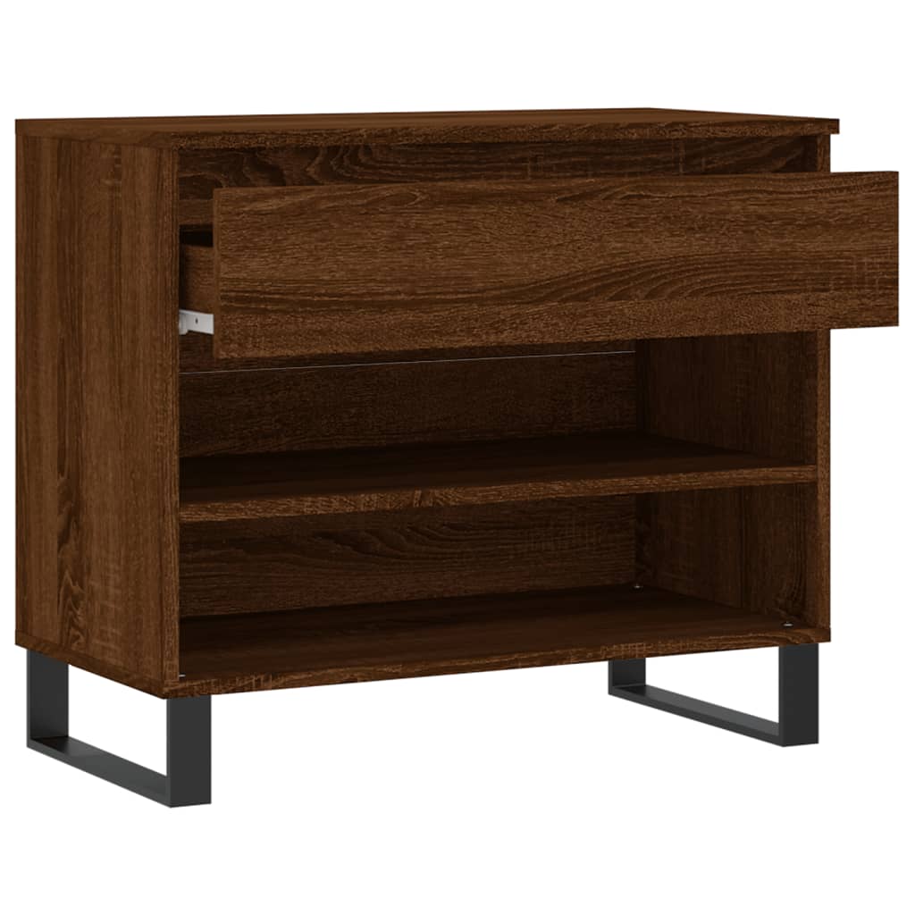 Shoe Rack Brown Oak Look 70x36x60 cm Wood Material