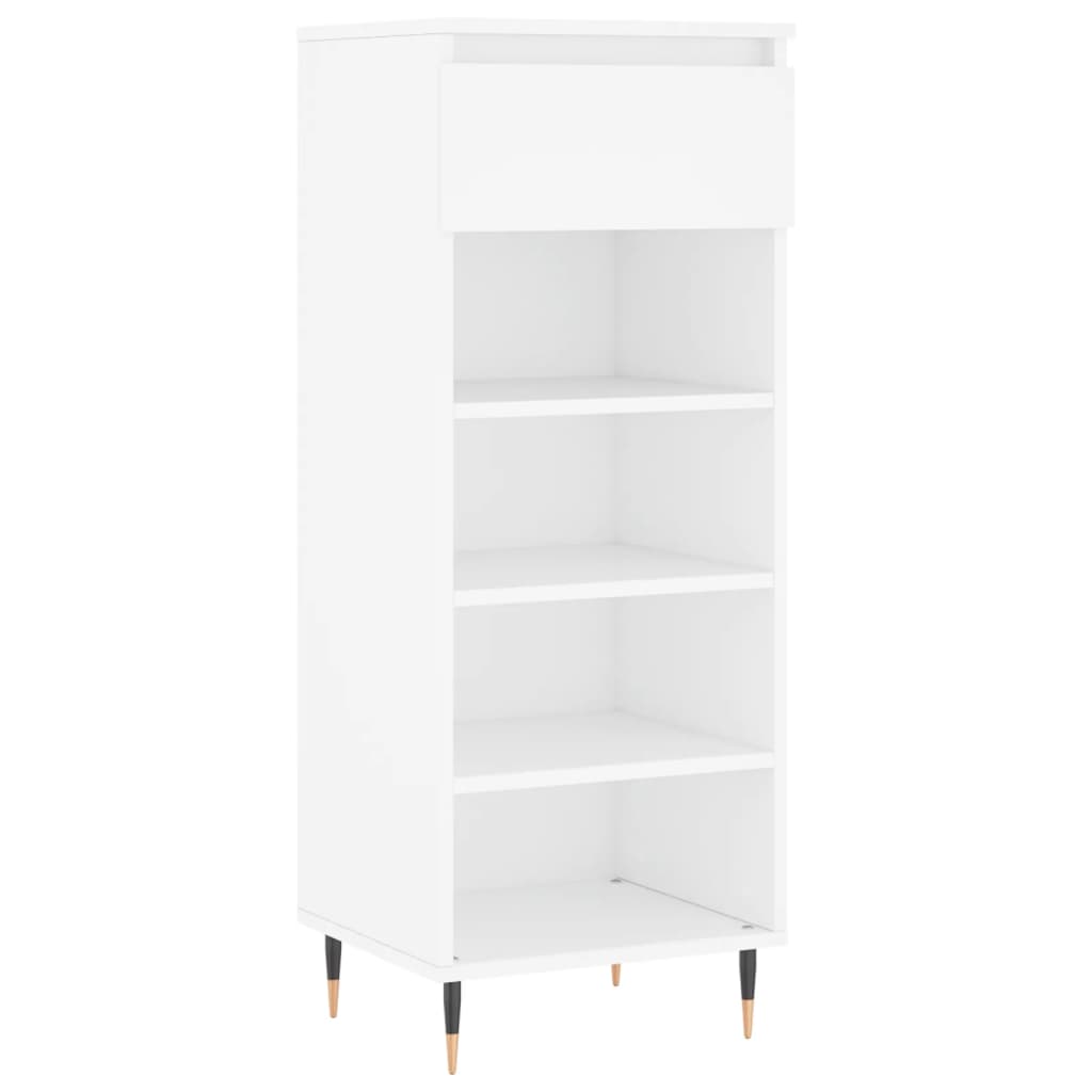 Shoe Cabinet White 40x36x105 cm Wood Material