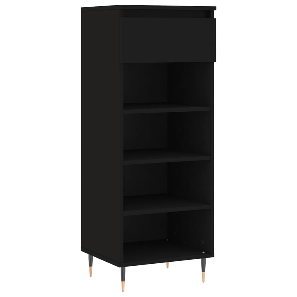 Shoe Cabinet Black 40x36x105 cm Wood Material