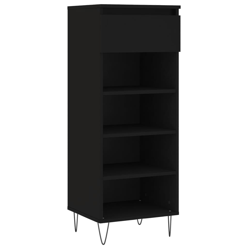 Shoe Cabinet Black 40x36x105 cm Wood Material