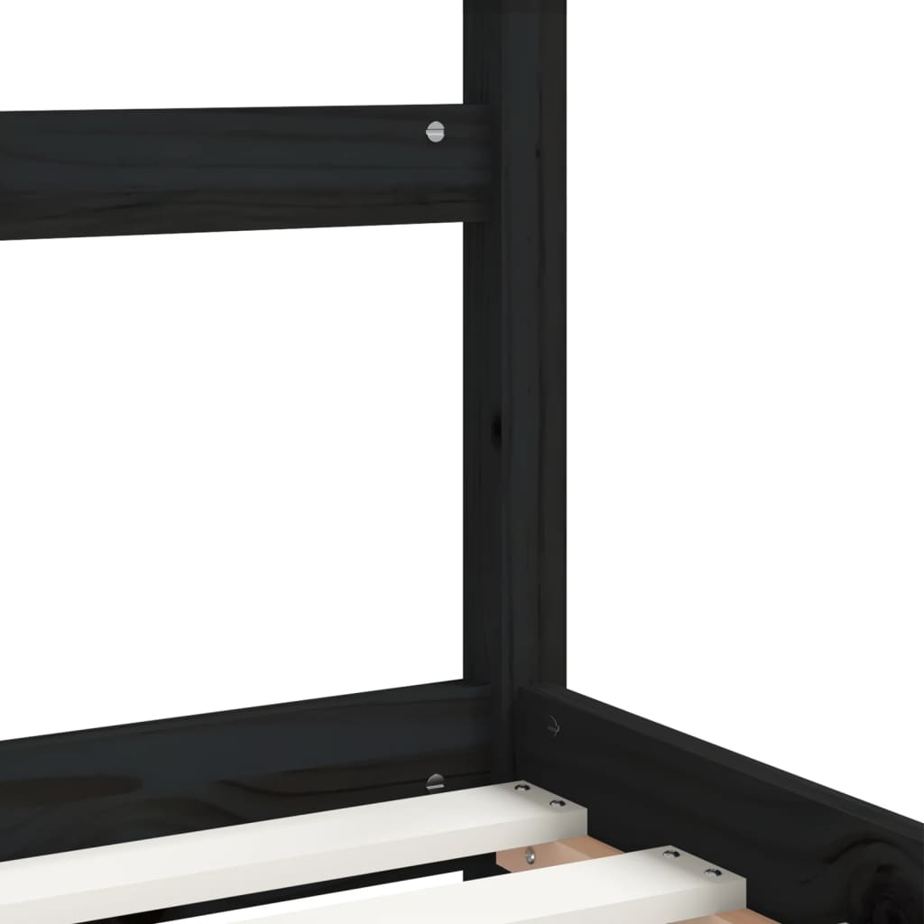 Children's bed black 90x190 cm solid pine wood