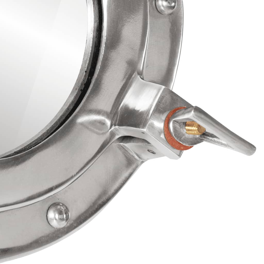 Bullaugen-Spiegel Wandmontage Ø38 cm Aluminium und Glas