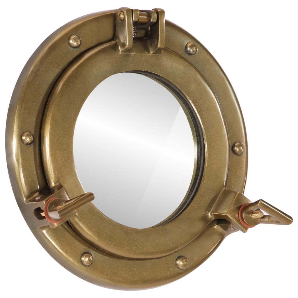 Bullaugen-Spiegel Wandmontage Ø23 cm Aluminium und Glas