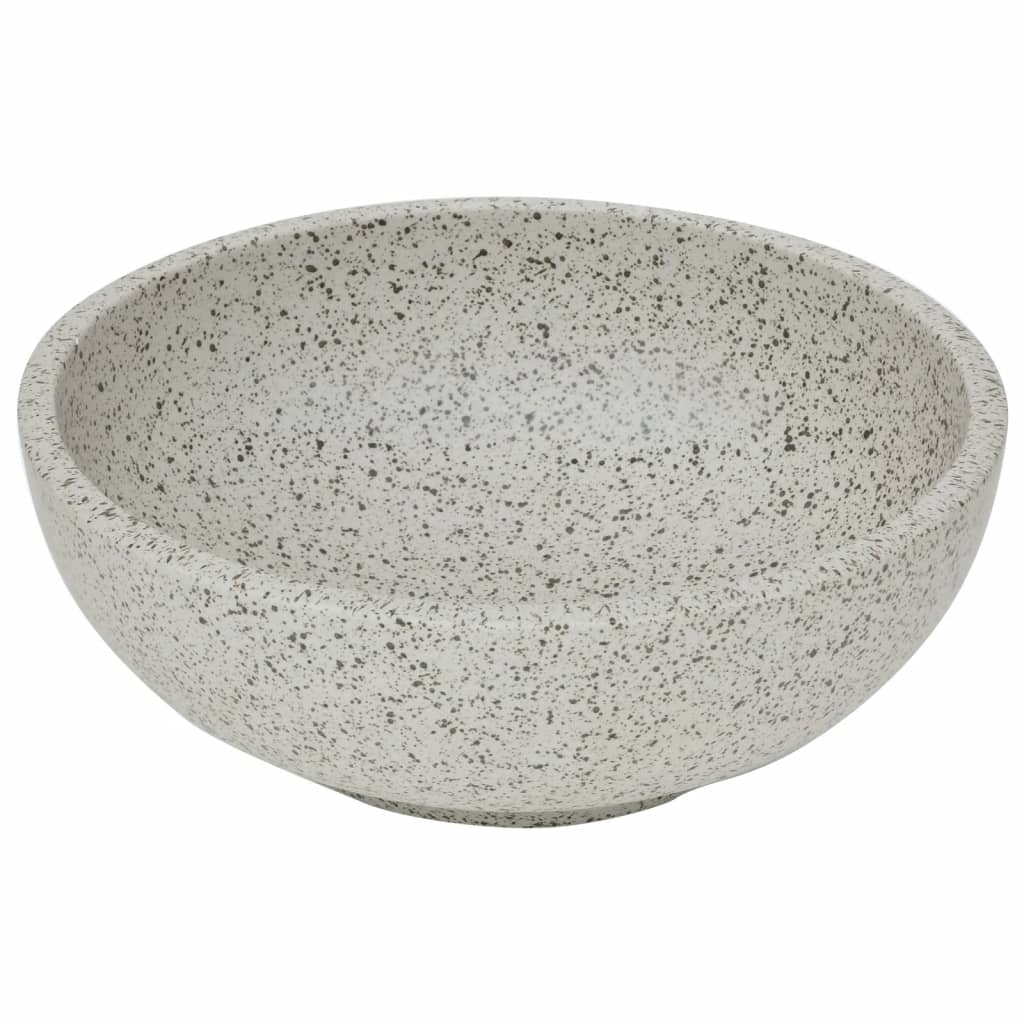 Countertop washbasin grey round Ø41x14 cm ceramic