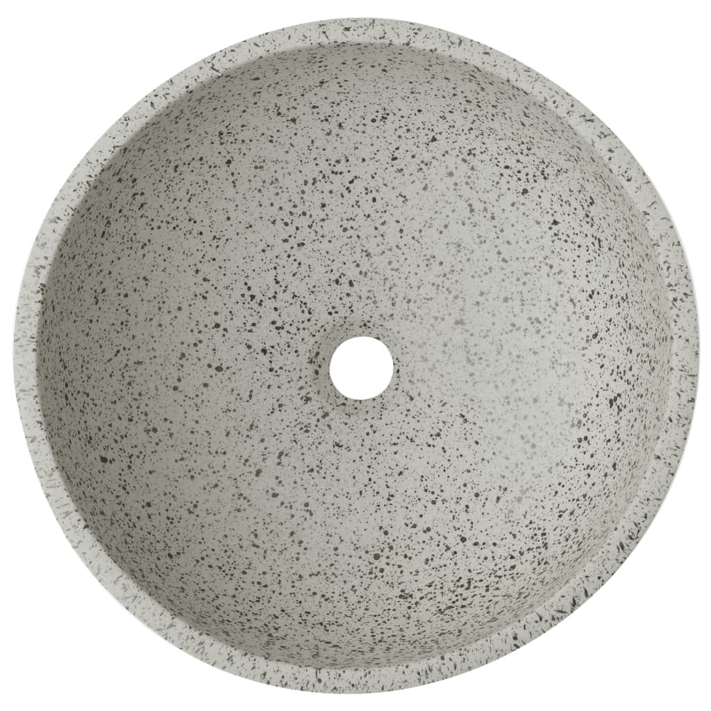 Countertop washbasin grey round Ø41x14 cm ceramic
