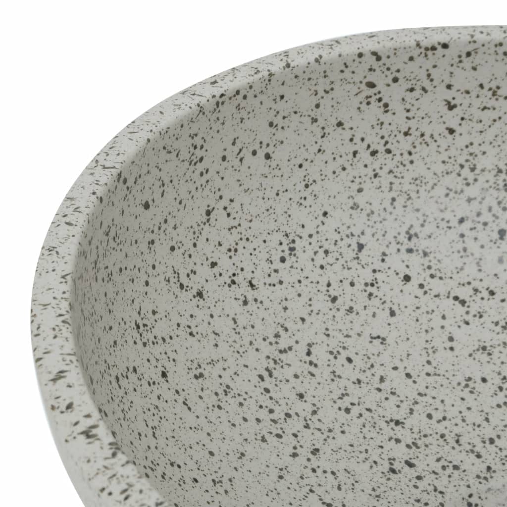 Countertop washbasin grey round Ø41x14 cm ceramic