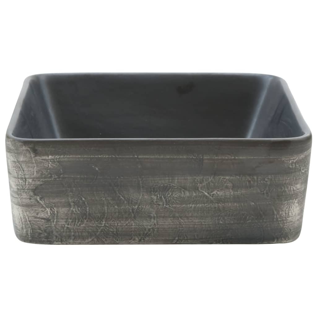 Countertop washbasin black brown rectangle 46x35.5x13cm ceramic