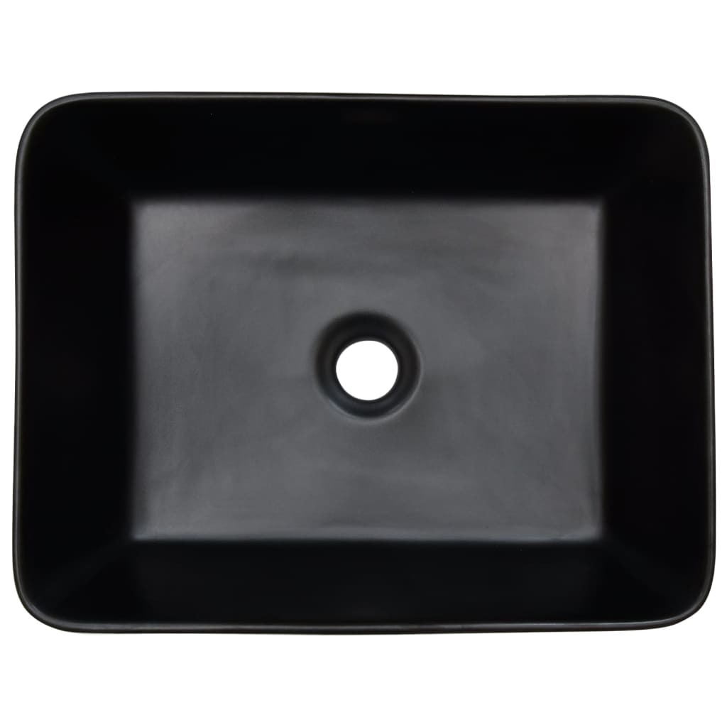 Countertop washbasin black brown rectangle 46x35.5x13cm ceramic