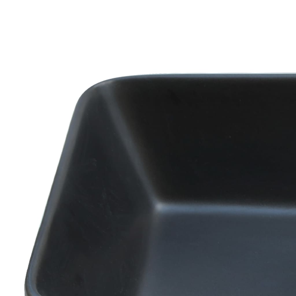 Countertop washbasin black brown rectangle 46x35.5x13cm ceramic