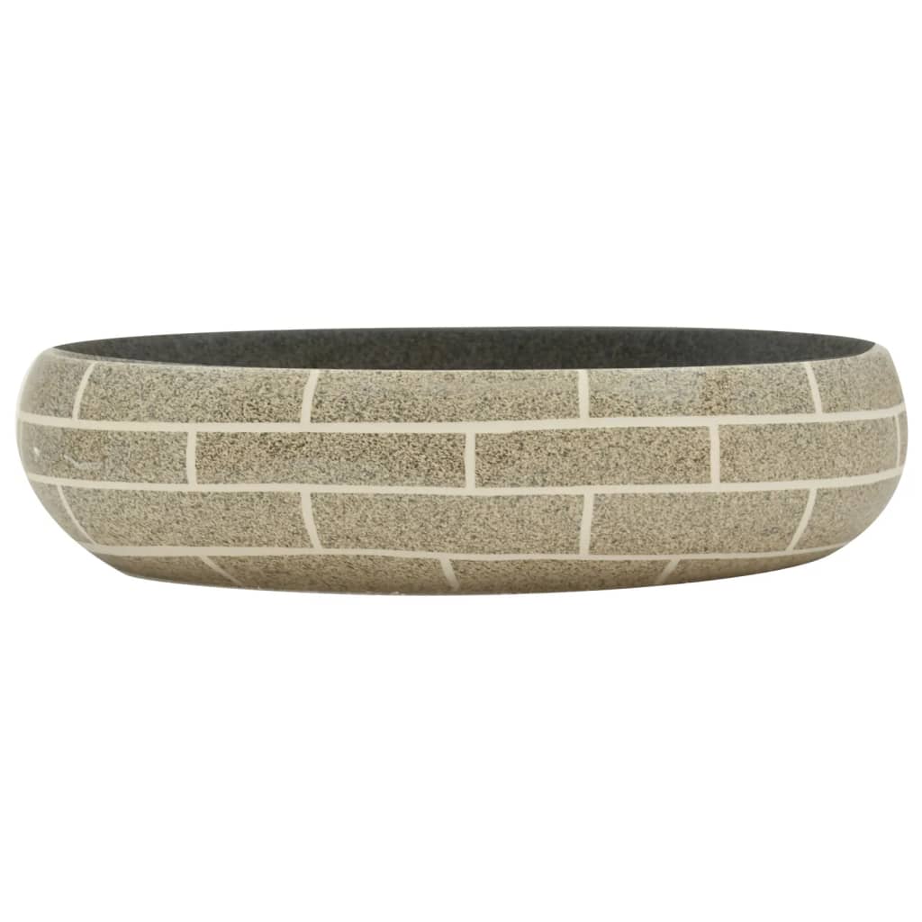 Countertop washbasin multicolored oval 59x40x15 cm ceramic