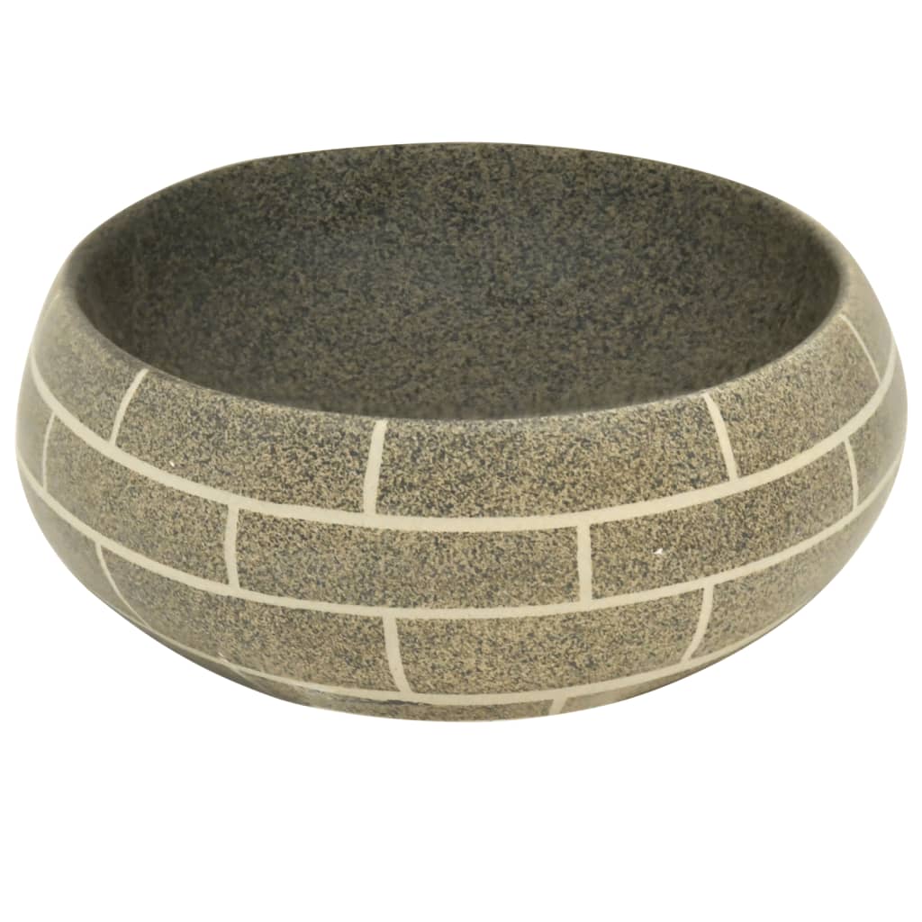 Countertop washbasin multicolored oval 59x40x15 cm ceramic