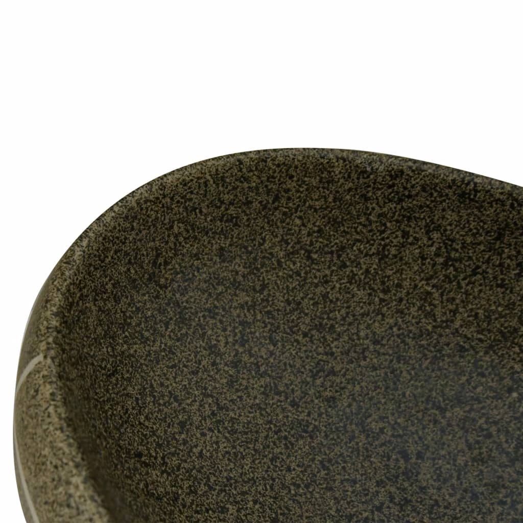 Countertop washbasin multicolored oval 59x40x15 cm ceramic