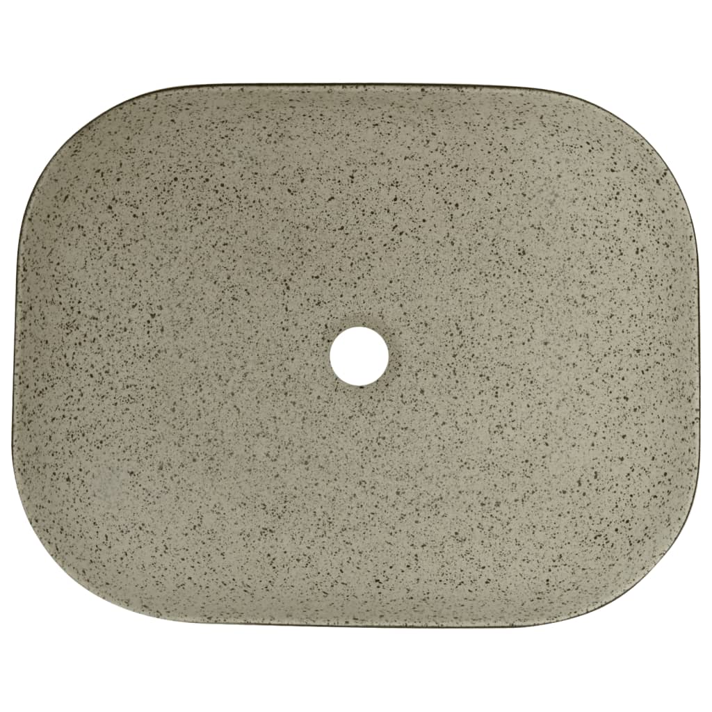 Aufsatzwaschbecken Grau Schwarz Rechteck 48x37,5x13,5cm Keramik