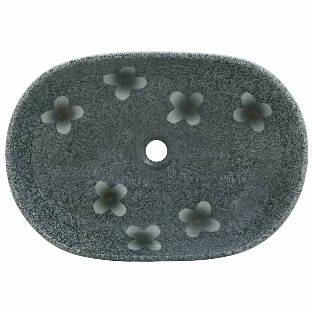 Aufsatzwaschbecken Blau Oval 59x40x14 cm Keramik