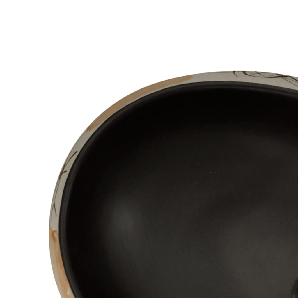 Countertop washbasin multicolored oval 59x40x15 cm ceramic