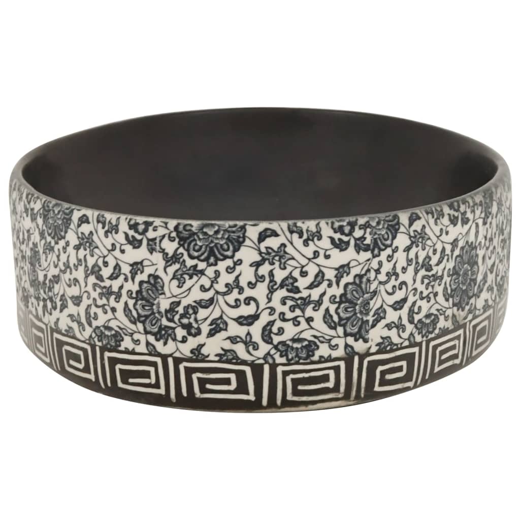 Countertop washbasin black blue oval 56.5x36.5x13.5 cm ceramic
