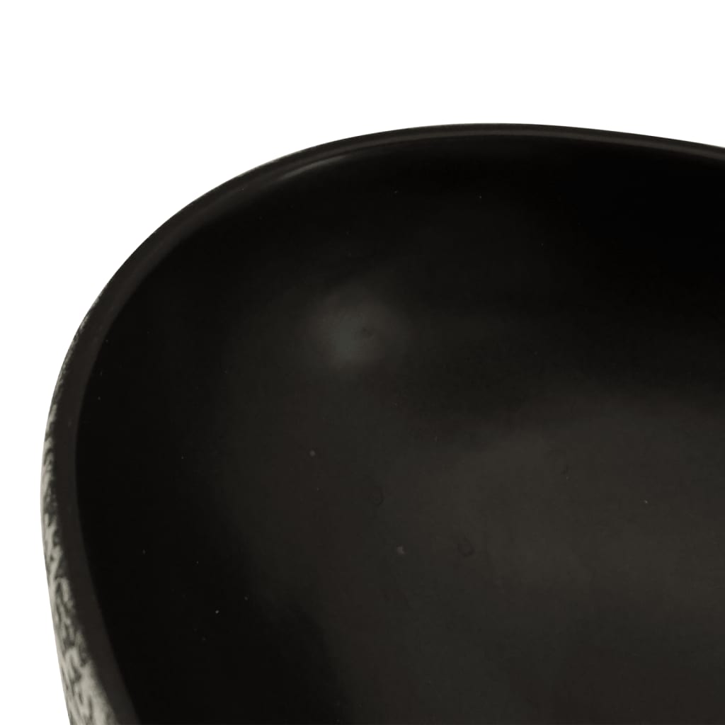 Countertop washbasin black blue oval 56.5x36.5x13.5 cm ceramic