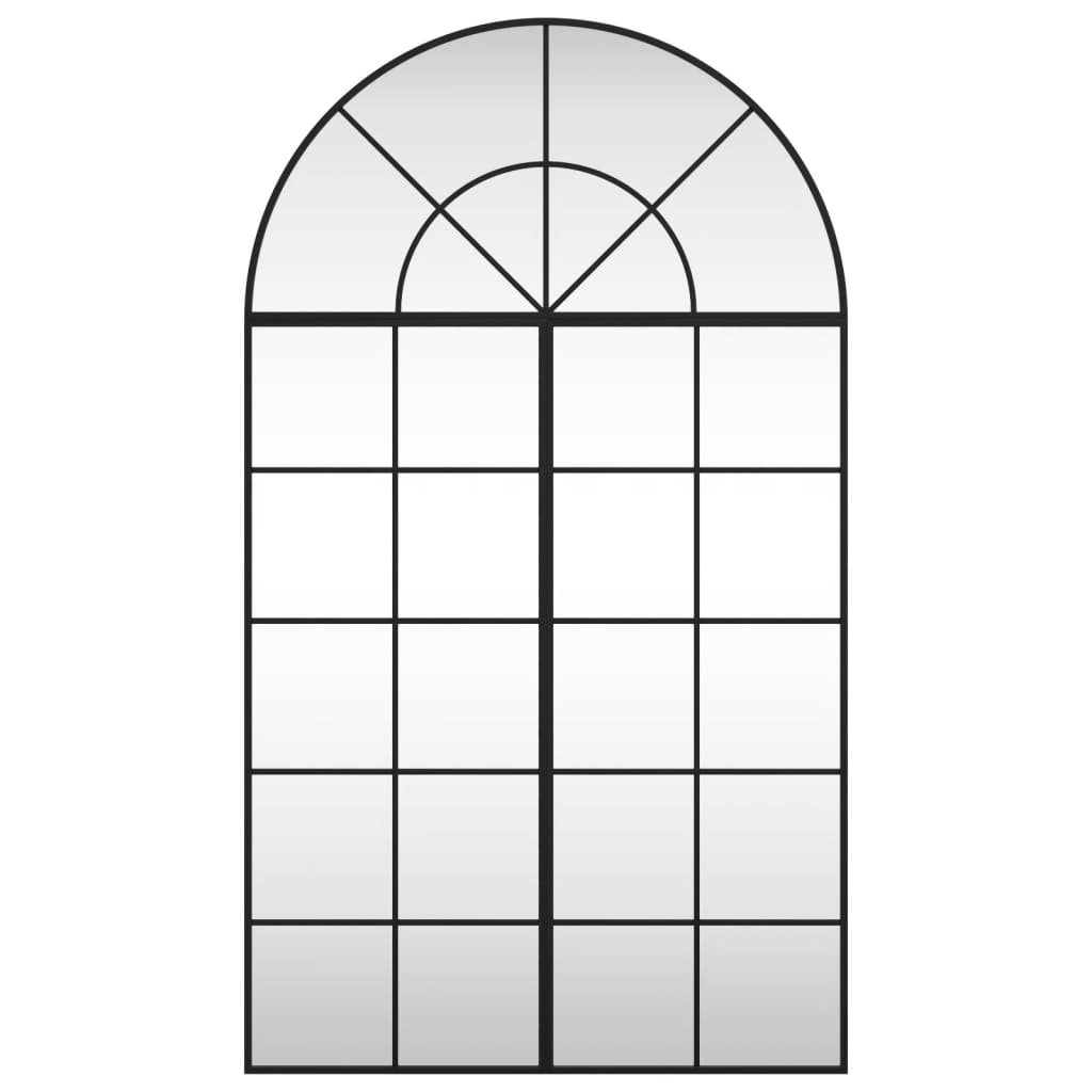 Wandspiegel Schwarz 80x140 cm Gewölbt Eisen