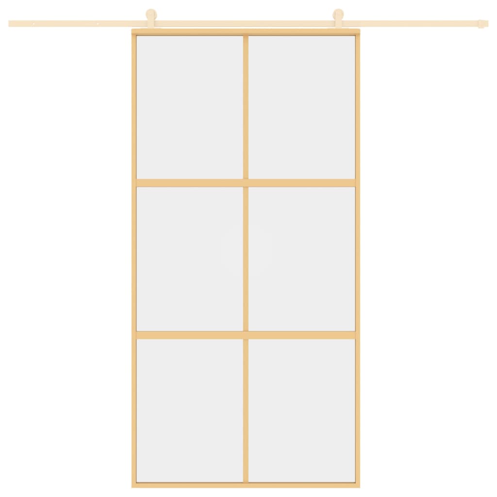 Schiebetür Golden 102,5x205 cm ESG-Klarglas und Aluminium