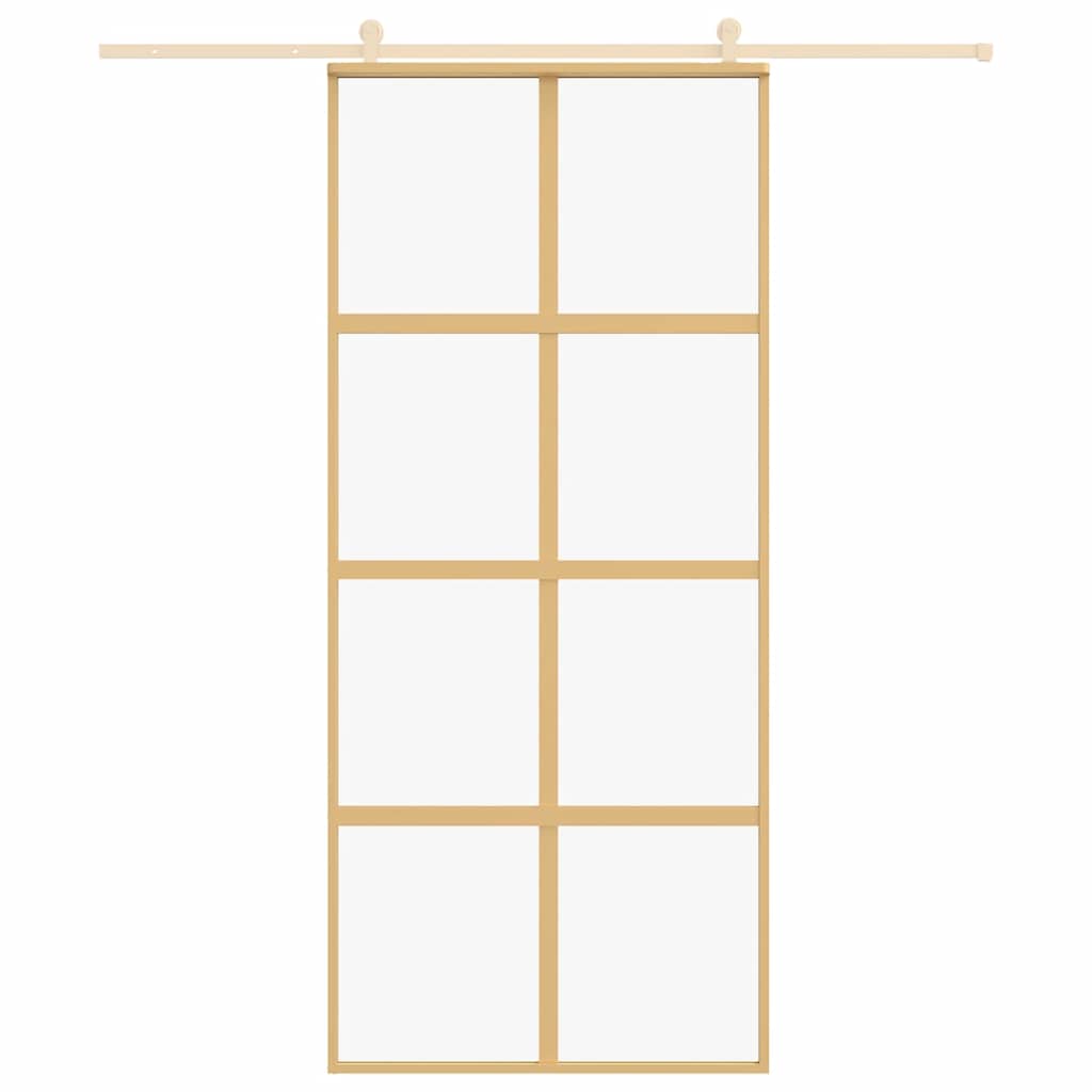 Schiebetür Golden 90x205 cm ESG-Klarglas und Aluminium