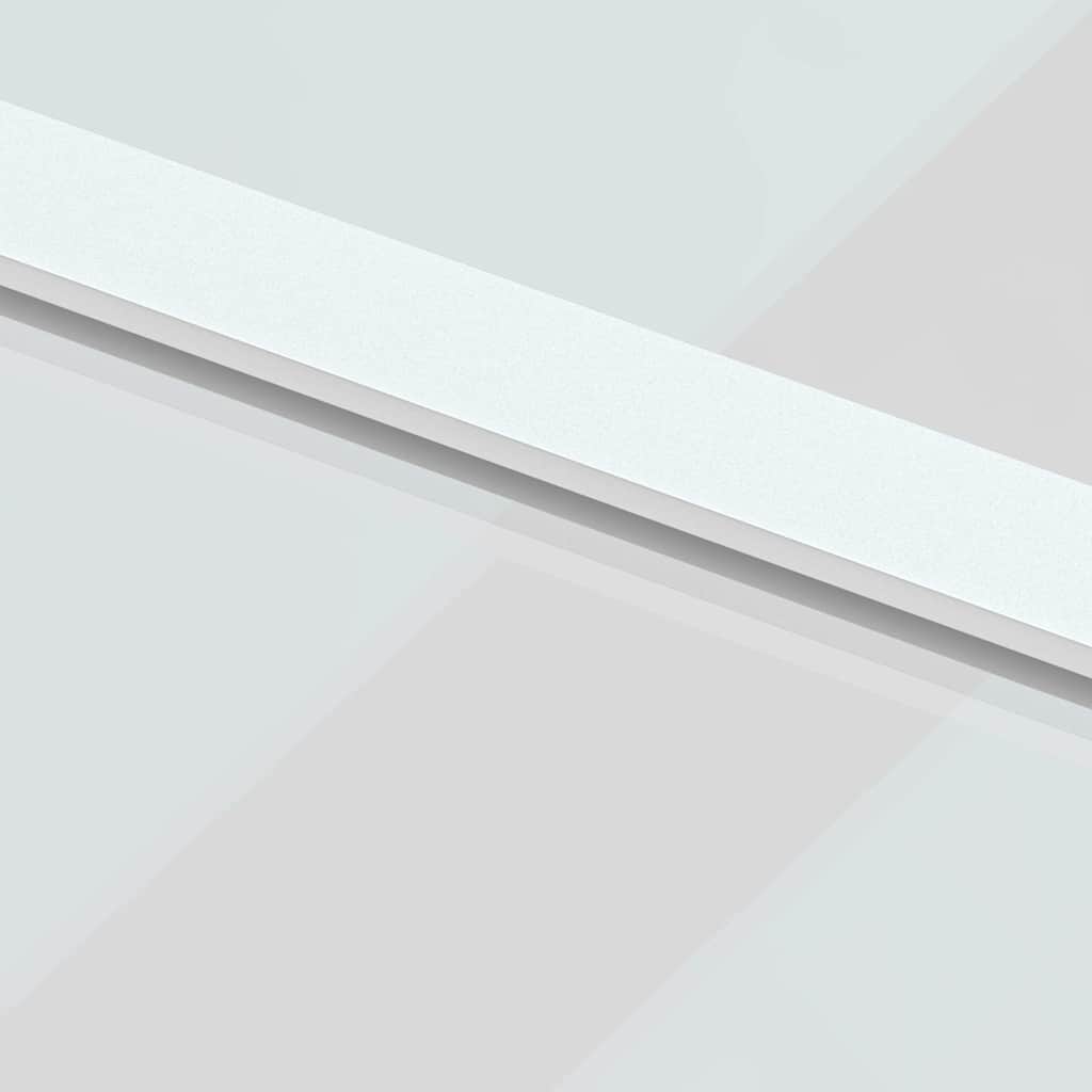 Schiebetür Weiß 90x205 cm Hartglas und Aluminium