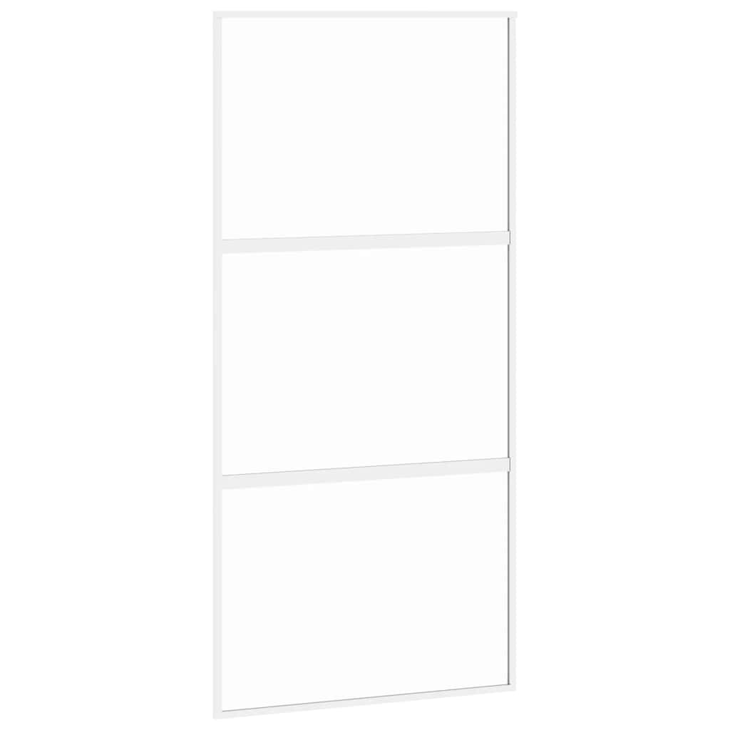 Schiebetür Weiß 102,5x205 cm Hartglas und Aluminium