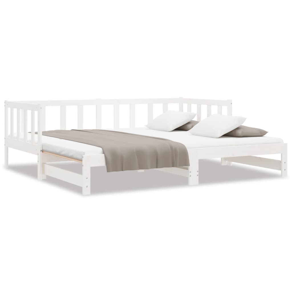 Daybed Extendable White 90x190 cm Solid Pine