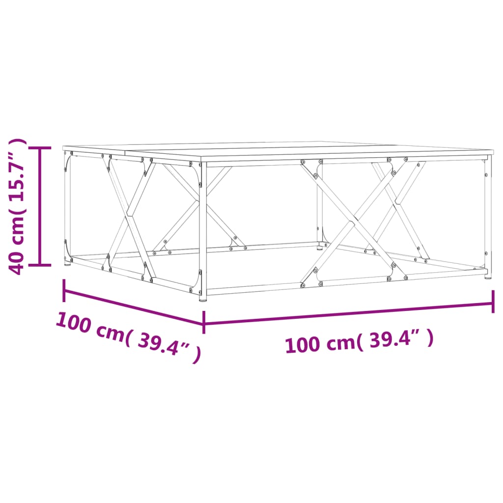 Couchtisch Sonoma-Eiche 100x100x40 cm Holzwerkstoff