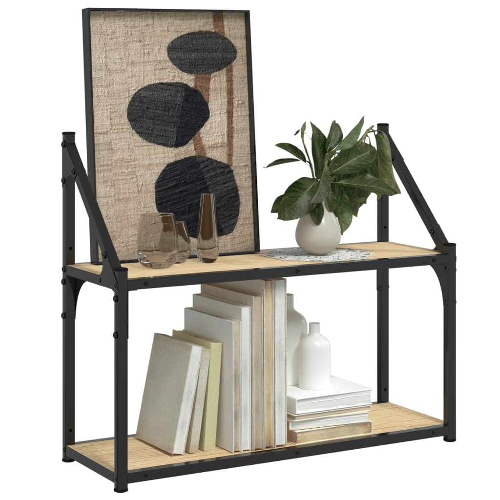 Wall shelf 2 compartments Sonoma oak 60x21x51 cm wood material