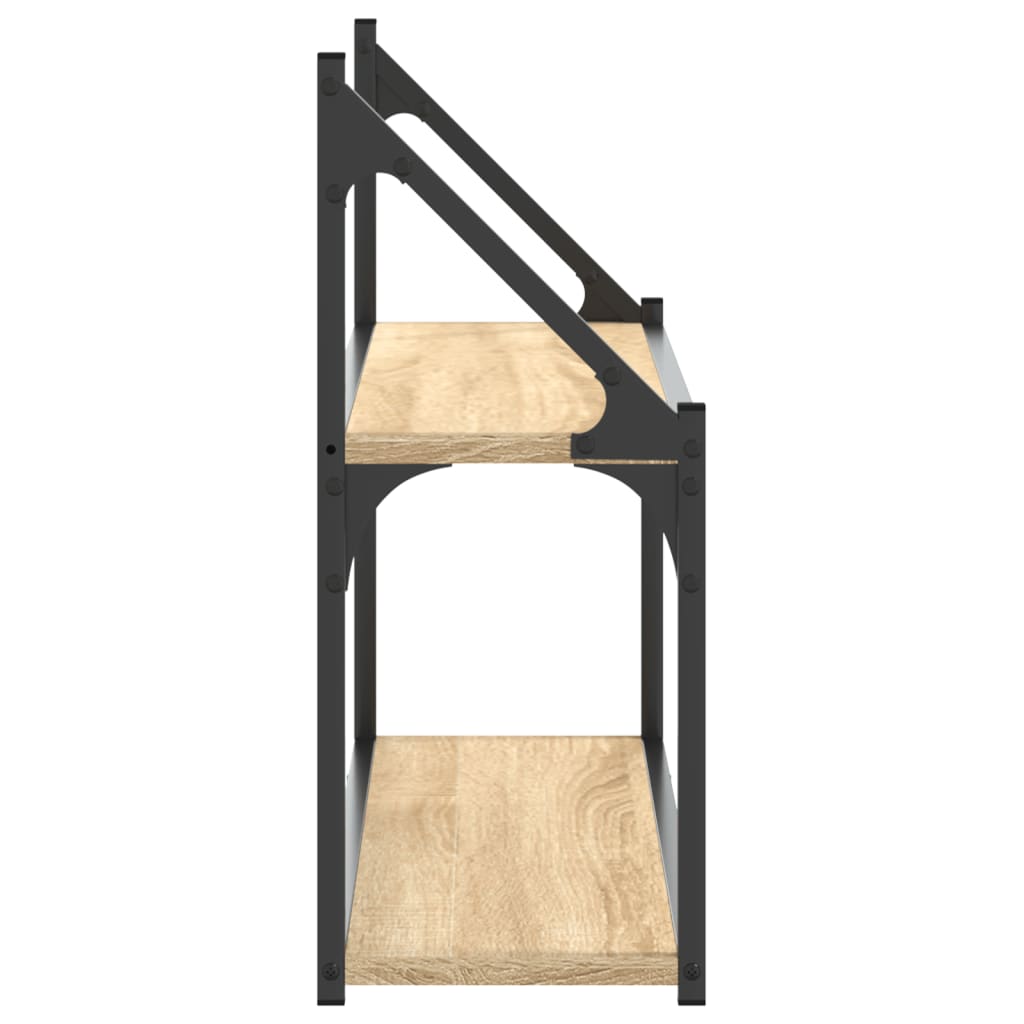 Wall shelf 2 compartments Sonoma oak 80x21x51 cm wood material