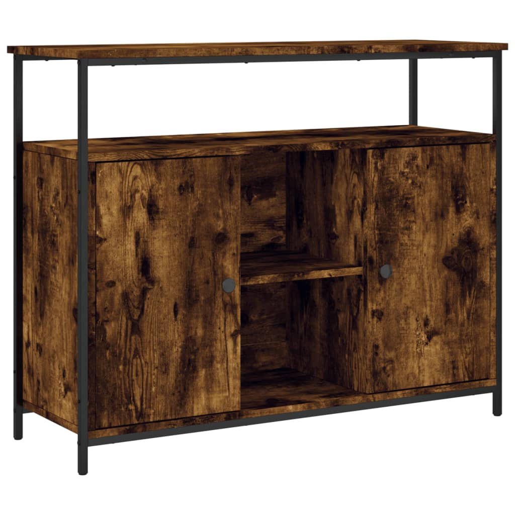 Sideboard smoked oak 100x35x80 cm wood material