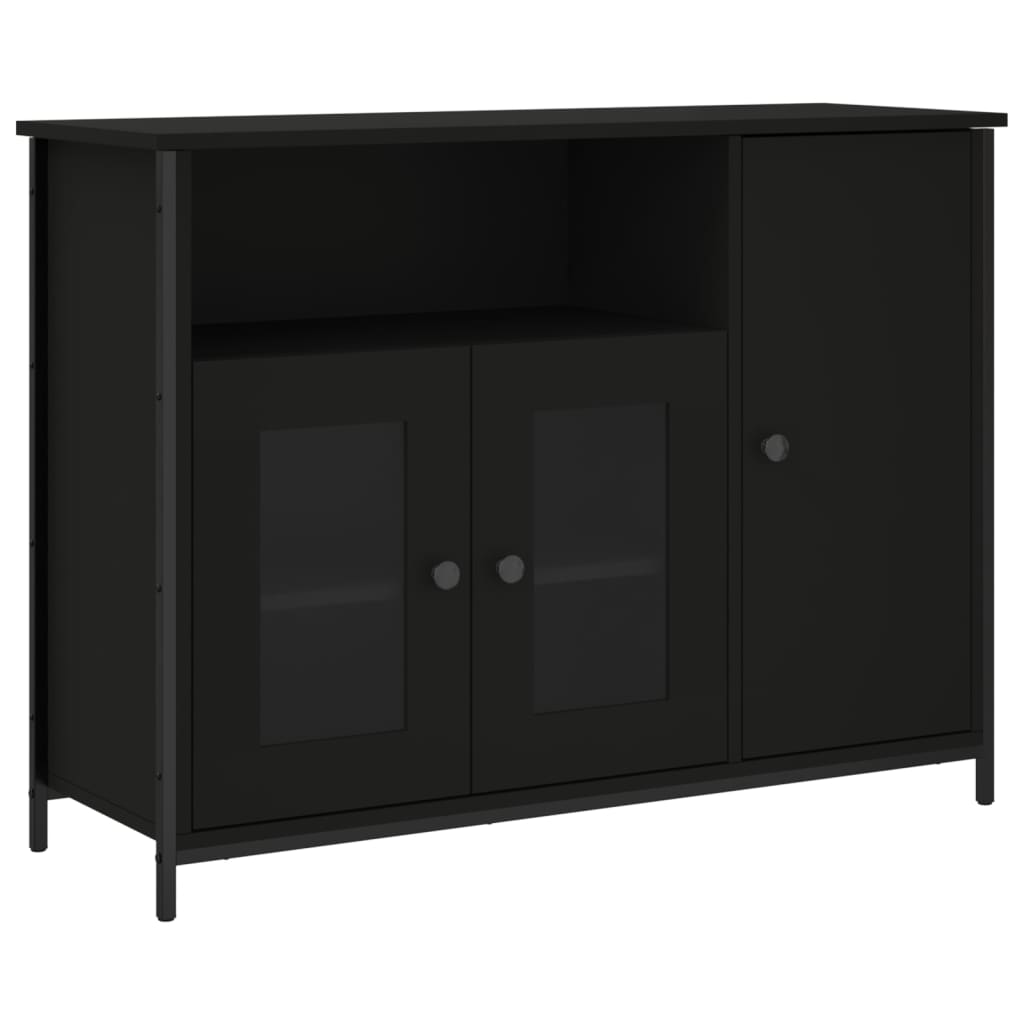Sideboard Black 100x35x75 cm Wood Material