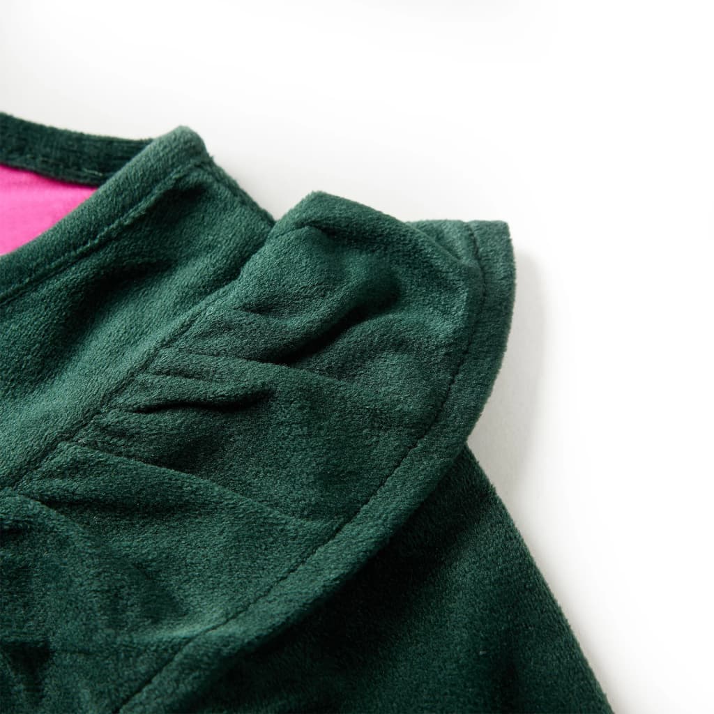 Kinderbluse mit Rüschen Dunkelgrün 92