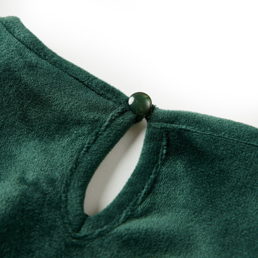 Kinderbluse mit Rüschen Dunkelgrün 128