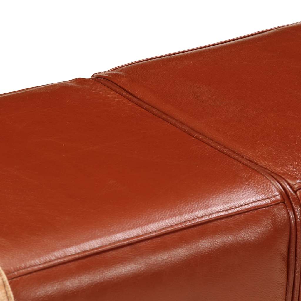 Bank Turnbock-Design Braun 160 cm Echtleder und Canvas