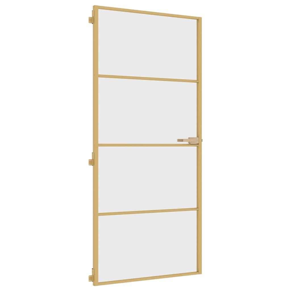Innentür Schlank Golden 93x201,5 cm Hartglas und Aluminium