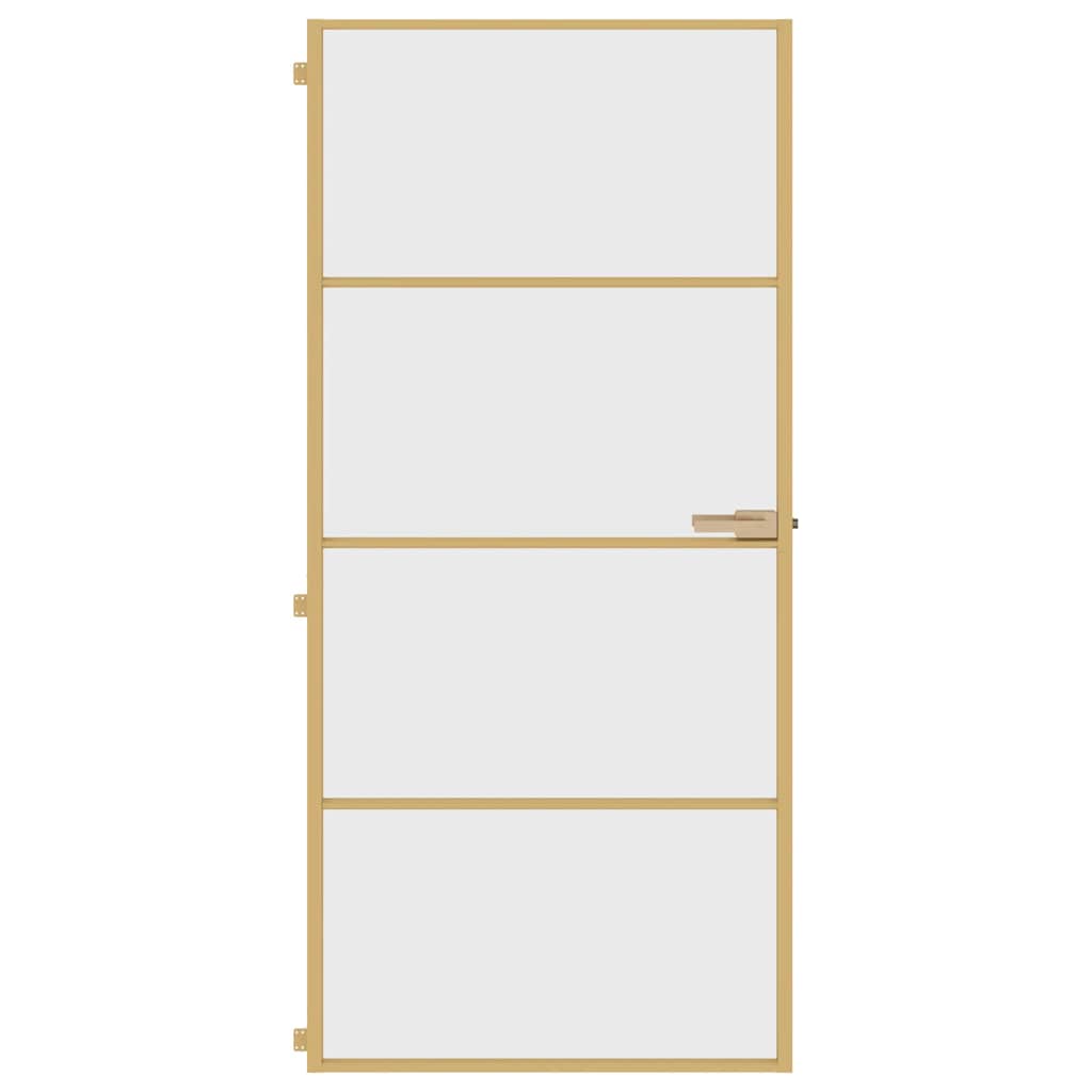 Innentür Schlank Golden 93x201,5 cm Hartglas und Aluminium