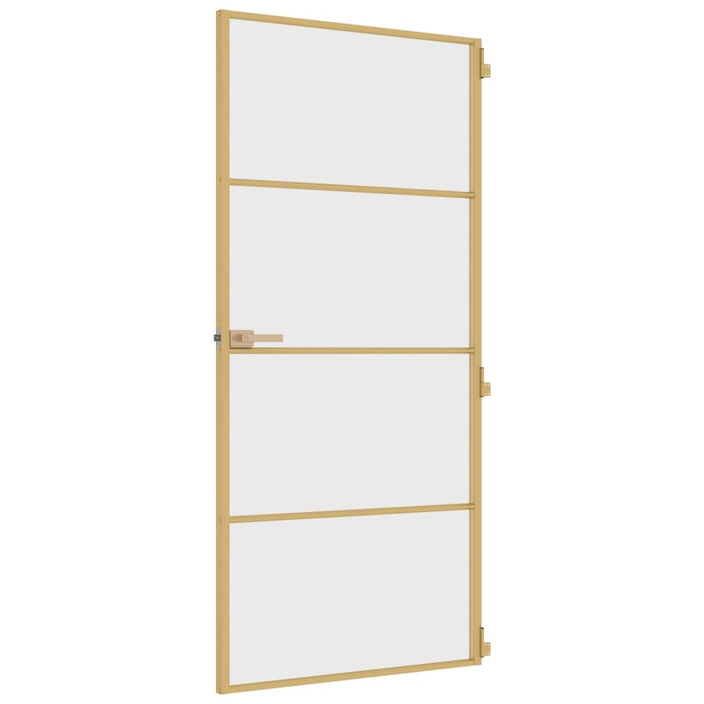 Innentür Schlank Golden 93x201,5 cm Hartglas und Aluminium